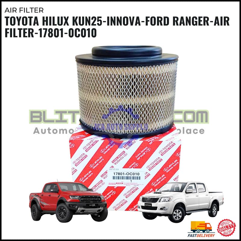 Air Filter-Toyota Hilux Kun25-Innova-Ford Ranger-17801-0C010