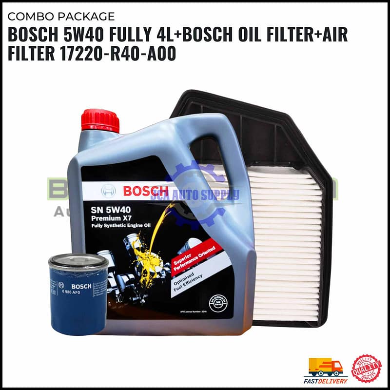 COMBO PACKAGE HONDA ACCORD TAO 2.4CC (YEAR 200-2012)-BOSCH 5W40 PACKAGE