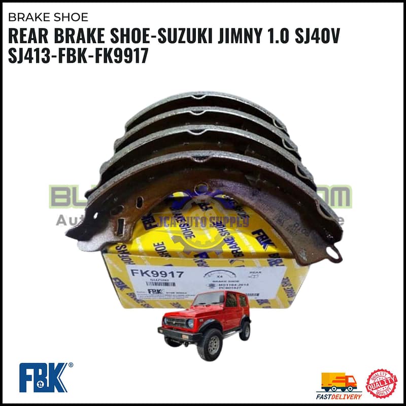 Rear Brake Shoe-Suzuki Jimny 1.0 SJ40V SJ413-FBK-FK9917