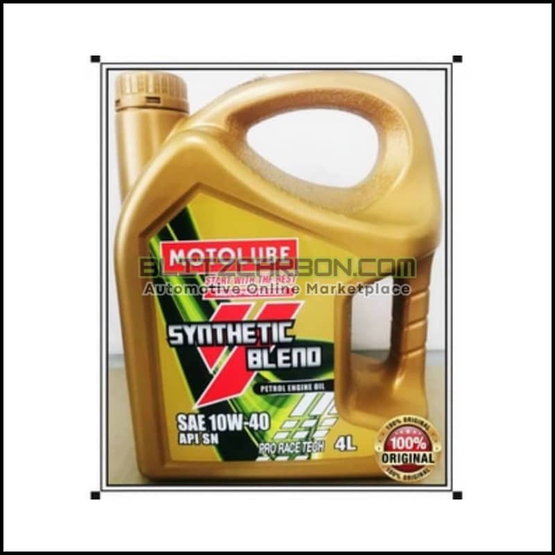 MOTOLUBE SEMI SYNTHETIC SAE 10W-40 Engine Oil Minyak Hitam Pelincir Injin Wira Waja GEN2 Persona EXORA Perdana PREVE