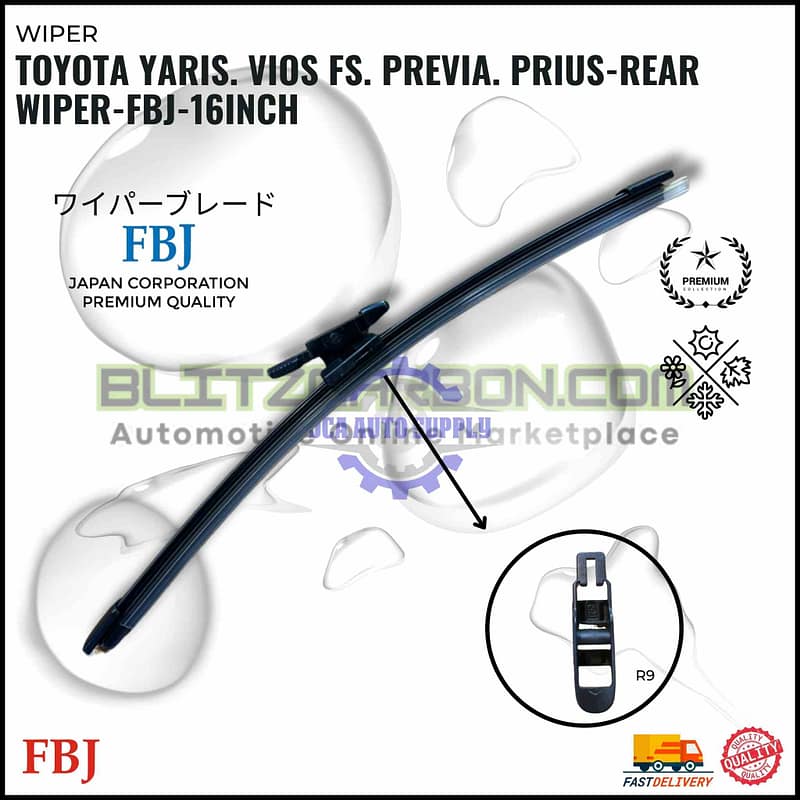 Toyota Yaris. Vios NCP150. Previa. Prius-Rear Wiper-FBJ-16inch