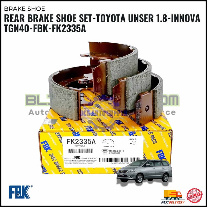 Rear Brake Shoe Set-Toyota Unser 1.8-Innova TGN40-FBK-FK2335A