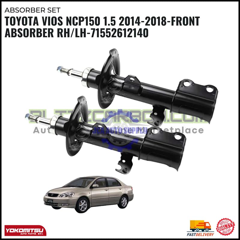 Toyota Vios NCP150 1.5 2014-2018-Front Absorber RH/LH-71552612140