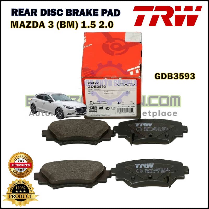 Mazda 3-Rear Disc Brake Pad-TRW-GDB3593