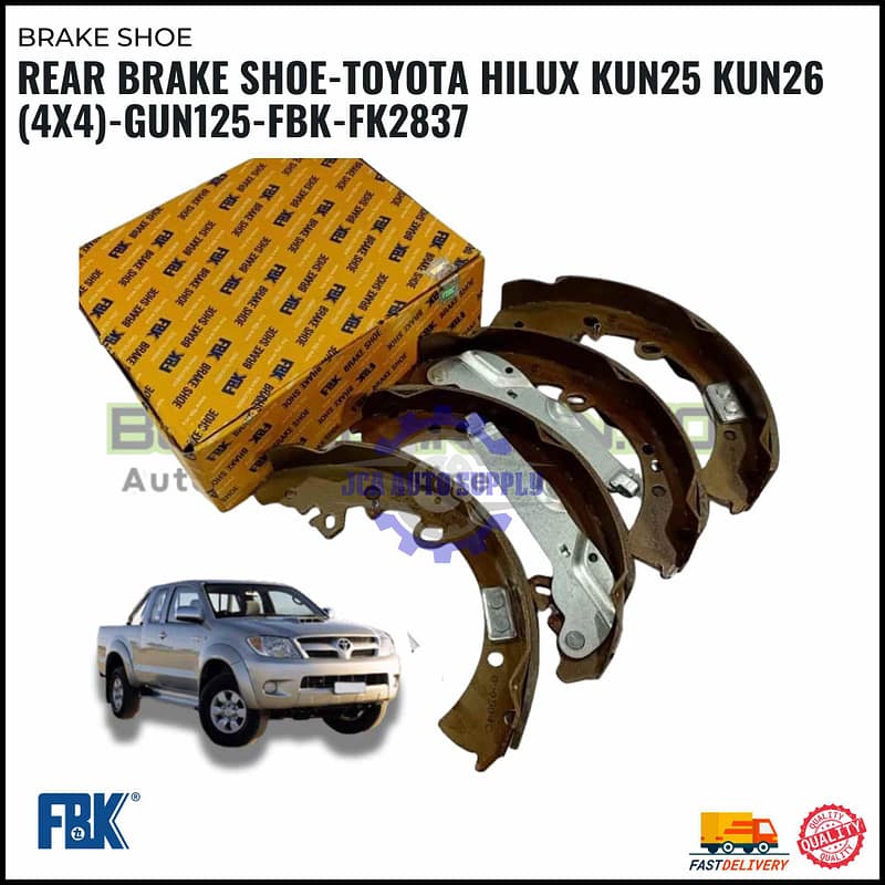 Rear Brake Shoe-Toyota Hilux KUN25 KUN26 (4X4)-GUN125-FBK-FK2837