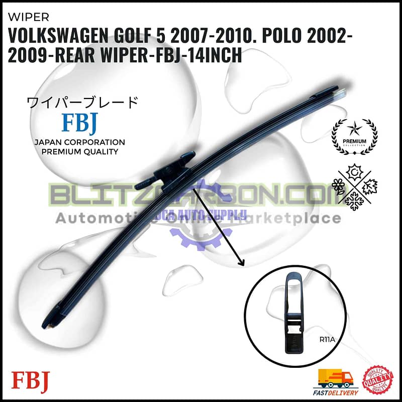 Volkswagen Golf 5 2007-2010. Polo 2002-2009-Rear Wiper-FBJ-14inch