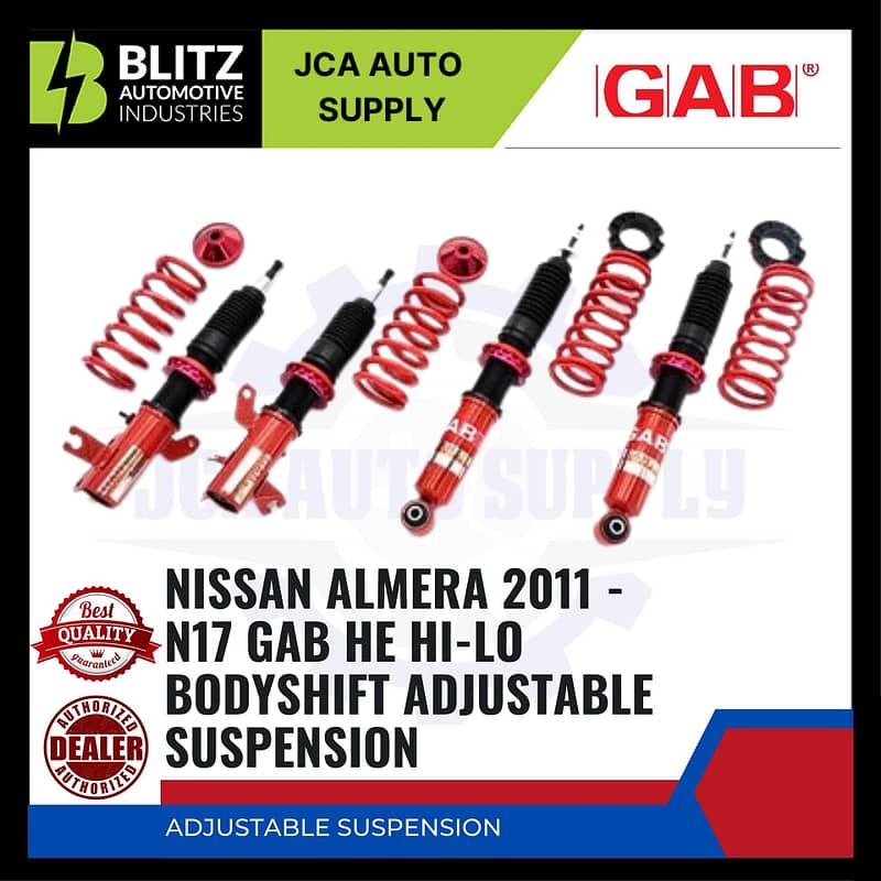 NISSAN ALMERA 2011- N17 GAB HE HI-LO BODYSHIFT ADJUSTABLE SUSPENSION