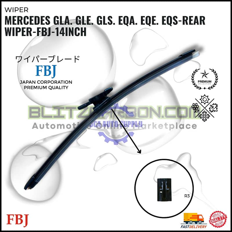 Mercedes GLA. GLE. GLS. EQA. EQE. EQS-Rear Wiper-FBJ-14inch