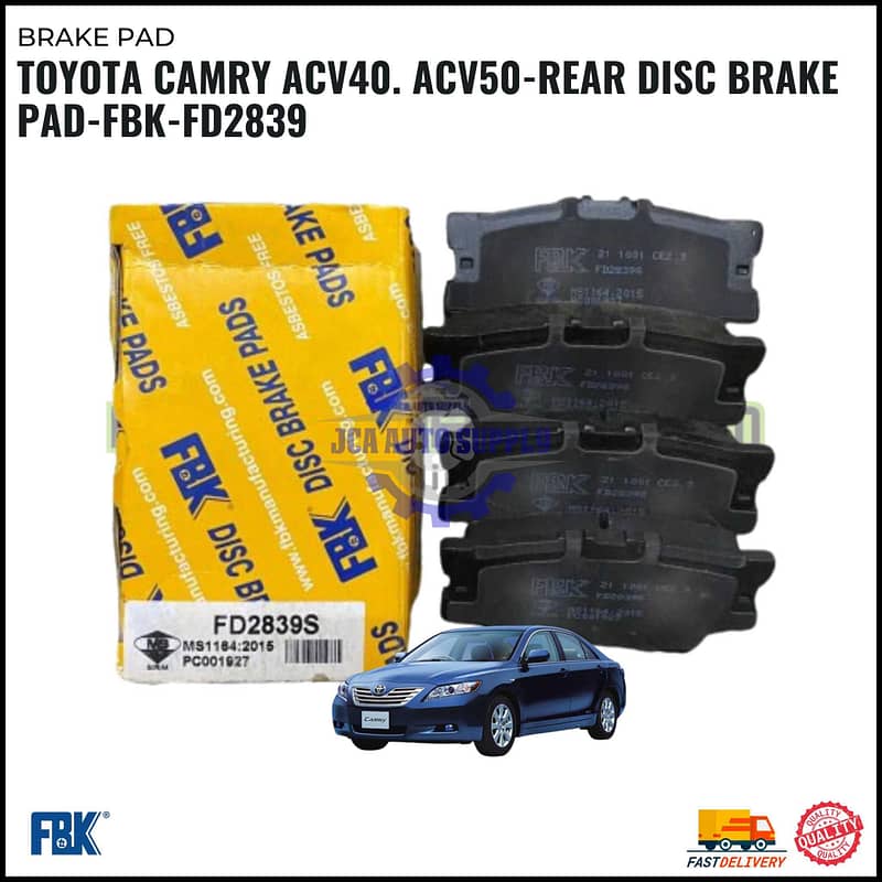 Toyota Camry ACV40. ACV50-Rear Disc Brake Pad-FBK-FD2839