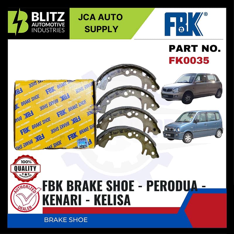 Perodua Kenari - Kelisa Rear Brake Shoe - FBK -FK0035