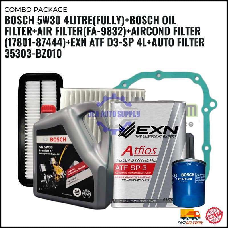 PERODUA with ATF (4Litre) & AUTO FILTER-MYVI ICON (2014-2017)*MYVI 2014.ALZA 2014-2018-BOSCH PACKAGE