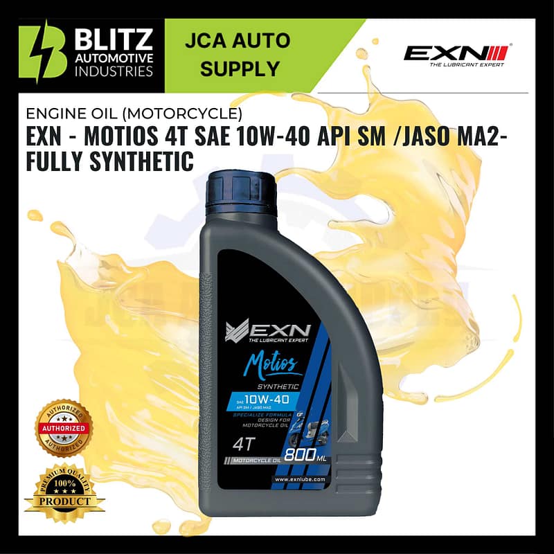 BLITZ EXN MOTIOS 4T SAE 10W 40 API SM JASO MA2 FULLY SYNTHETIC (1)