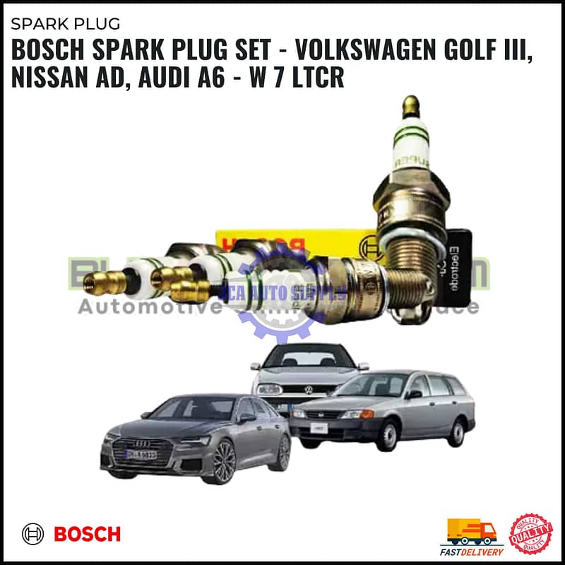 BOSCH Spark Plug set - Volkswagen Golf III, Nissan AD, Audi A6 - W 7 LTCR