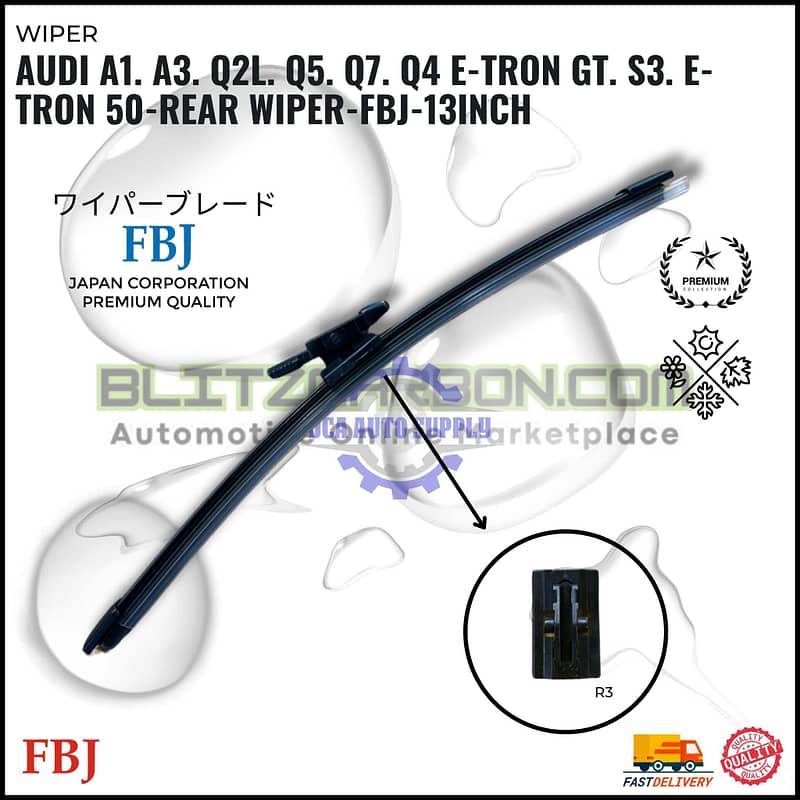Audi A1. A3. Q2L. Q5. Q7. Q4 E-TRON GT. S3. E-TRON 50-Rear Wiper-FBJ-13inch