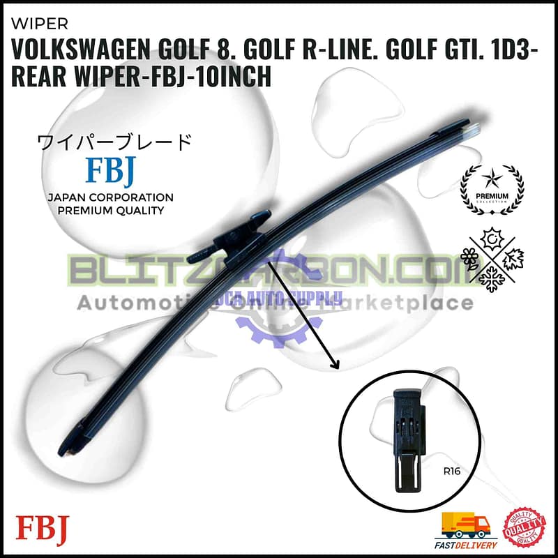 Volkswagen Golf 8. Golf R-Line. Golf GTI. 1D3-Rear Wiper-FBJ-10Inch