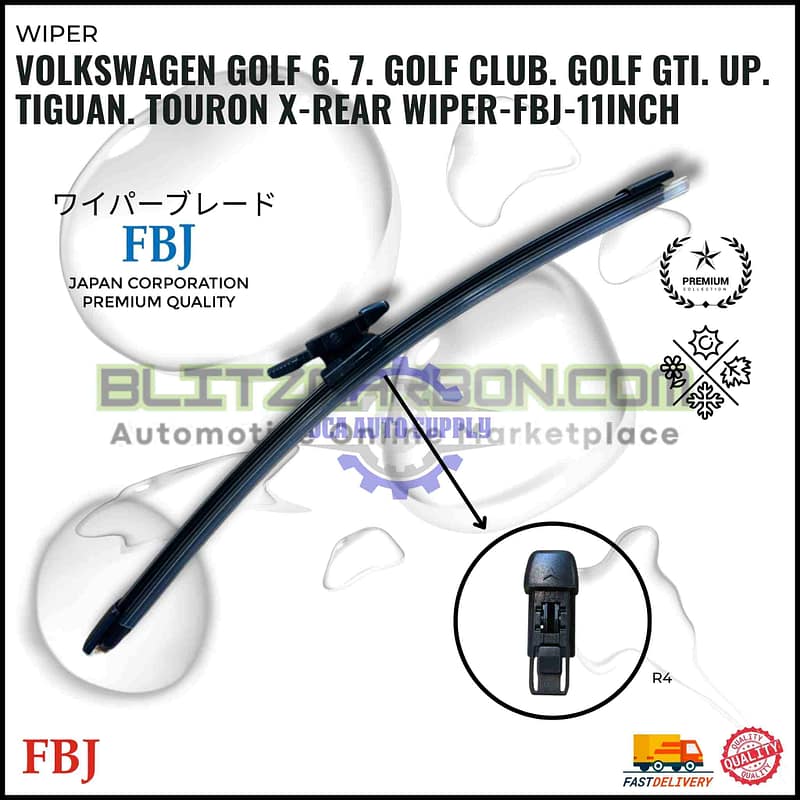 Volkswagen Golf 6. 7. Golf Club. Golf GTI. Up. Tiguan. Touran X-Rear Wiper-FBJ-11inch