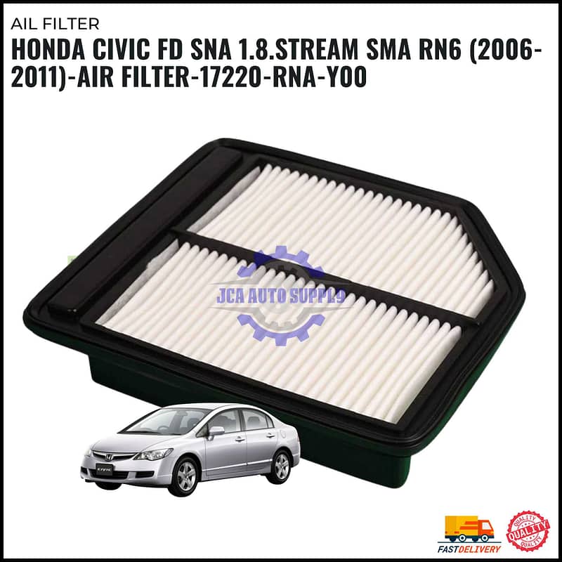 Air Filter-Honda Civic FD SNA 1.8.Stream SMA RN6 (2006-2011)-Honda Original-17220-RNA-Y00