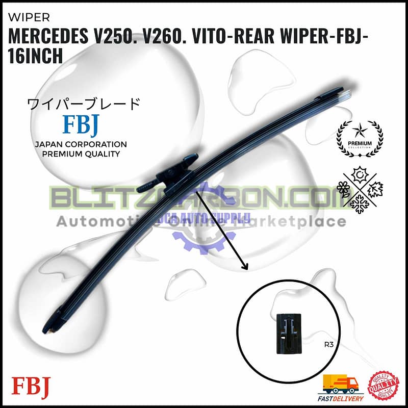 Mercedes V250. V260. Vito-Rear Wiper-FBJ-16inch